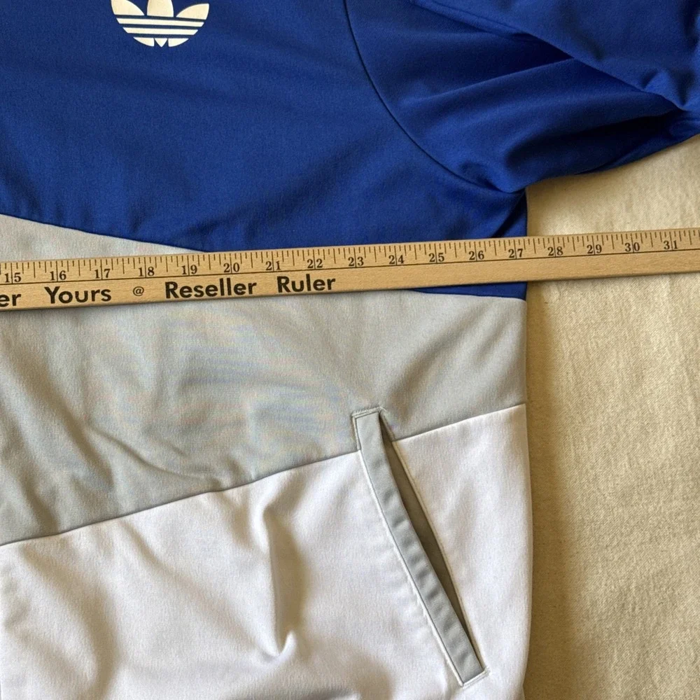 Vintage Retro Adidas Blue White Full Zip Trefoil Track Jacket Size XXL